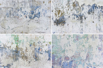 Set of grunge wall background texture