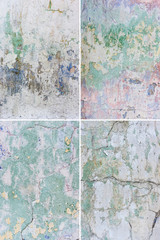 Set of grunge wall background texture