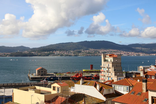 view of the harbor of Vigo city, Galicia