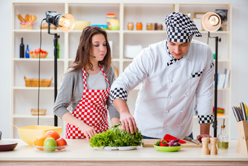 Food cooking tv show in the studio