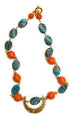 Elegant necklace isolated on white background