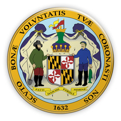 Badge US State Seal Maryland, 3d illustration