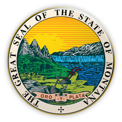 Badge US State Seal Montana, 3d illustration