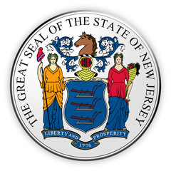 Badge US State Seal New Jersey, 3d illustration