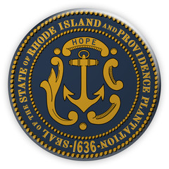 Badge US State Seal Rhode Island, 3d illustration