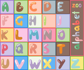 Vector of stylized font abc type design letter symbol creative typeface and alphabet lettering typographic elements handwritten illustration.