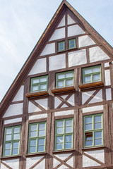 The Half-timbered house in front of the Krämer bridge in Erfurt