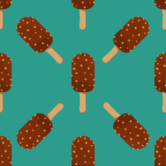 ice cream seamless pattern vector illustration icon isolated cartoon chocolate dessert sweet cold snack tasty frozen candy delicious background