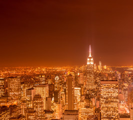 Obraz na płótnie Canvas View of New York Manhattan during sunset hours