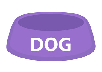 Dog bowl for food icon flat, cartoon style. Isolated on white background. Vector illustration, clip-art