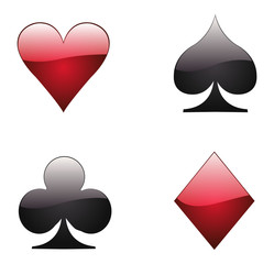 Playing Card Suit Icon Symbol Set