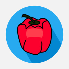 PAPRIKA VEGETABLE OF FLAT DESIGN ICON