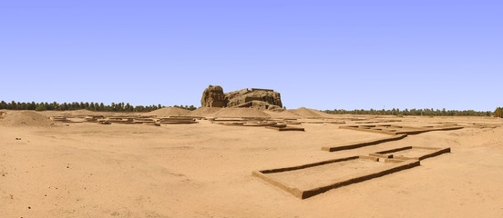  Temple known as the Western Deffufa in Kerma, Sudan   © robnaw