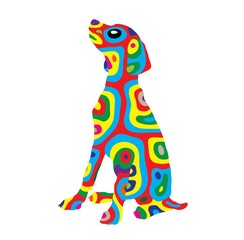 Rainbow Dog 4, art vector colorfully abstract design