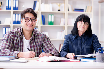 Obraz premium Young student during individual tutoring lesson