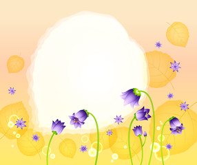 Flower Background_Purple flowers and leaves