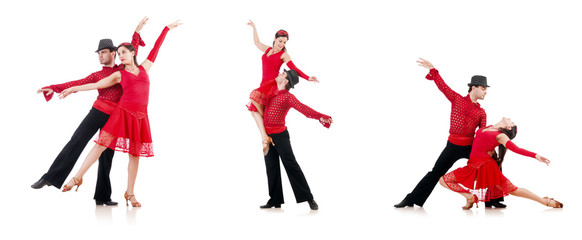 Pair of dancers isolated on the white