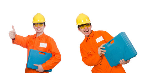 Industrial worker isolated on the white background