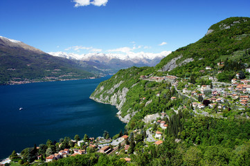 Panorama of the northern part of lake Como.Italy.