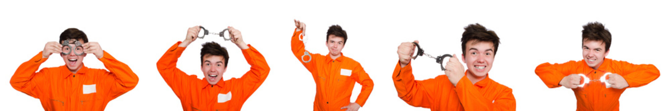 Funny prison inmate in concept