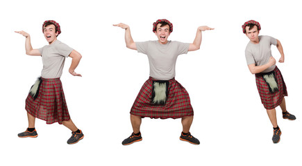 Funny scotsman isolated on white