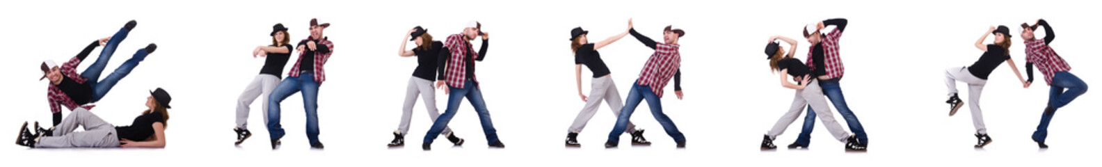 Pair of dancers dancing modern dances