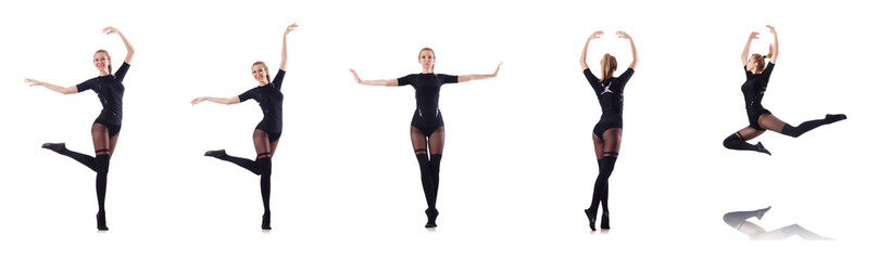 Obraz premium Woman dancing isolated on the white