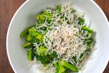 菜の花としらすのからし和え