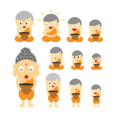 Obraz premium monk action cute cartoon