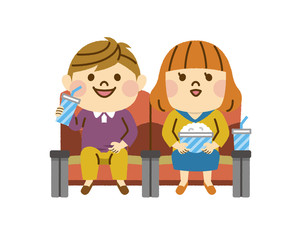 映画を観る子供