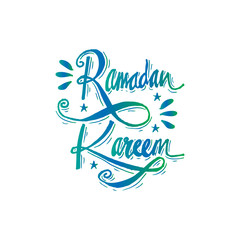 Marhaban ya ramadan. Hand lettering calligraphy.