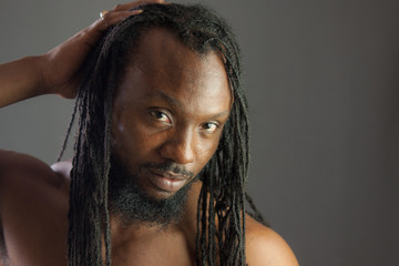 Rastafarian Headshot of a young African American Male