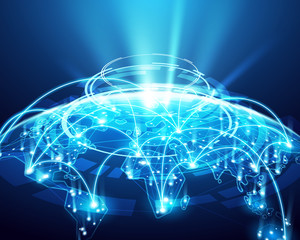 Abstract of world network, internet and global connection concept