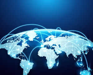 Abstract of world network, internet and global connection concept - 142864547