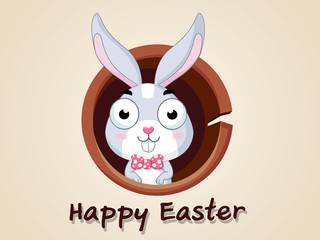 Gray easter rabbit. Easter Bunny