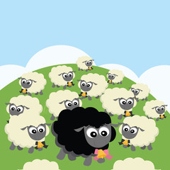 Fototapeta premium Black Sheep In The Family