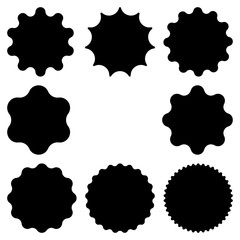 Collection different starburst. Set sunburst badges