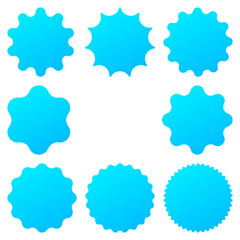 Collection different starburst. Set sunburst badges