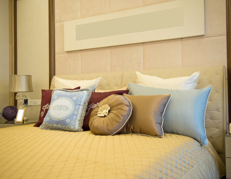 Image of comfortable pillows and bed.