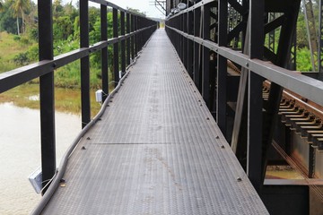Fototapeta premium sidewalk steel vintage on a train viaduct