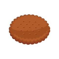 Biscuits with pieces of chocolate and caramel isolated on white