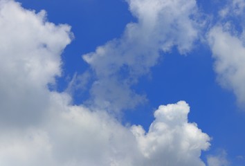 blue sky with fluffy cloud bright beautiful art of nature and copy space for add text
