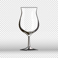 Empty cocktail drinking glass isolated on transparent. Vector illustration