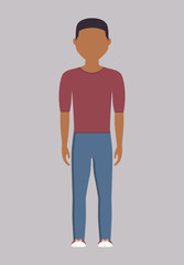 man wearing casual clothes over gray background. colorful design. vector illustration