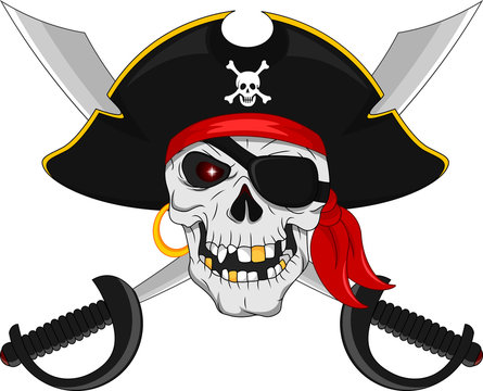 Pirate skull and crossed swords 