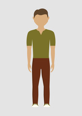 man wearing casual clothes over white background. colorful design. vector illustration
