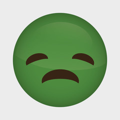 sad cartoon face over white background. colorful design. vector illustration