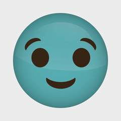 happy cartoon face over white background. colorful design. vector illustration