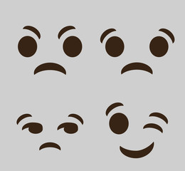 expressions cartoon faces over gray background. colorful design. vector illustration