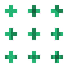 pharmacy sign flat icons set